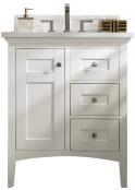 30 Inch Shaker Style Single Sink Bath Vanity White Quartz