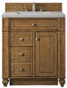 30 Inch Single Bathroom Vanity in Brown Serena Quartz Top