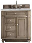 30 Inch Single Sink Bathroom Vanity in Walnut Silver Quartz