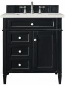 30 Inch Single Sink Black Bathroom Vanity Quartz