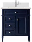 30 Inch Single Sink Blue Bathroom Vanity White Quartz