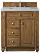 30 Inch Single Sink Brown Bathroom Vanity Carrara Marble