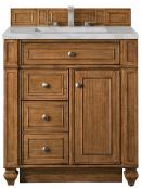 30 Inch Single Sink Brown Bathroom Vanity Silver Quartz Top