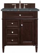 30 Inch Single Sink Mahogany Bathroom Vanity Bleu Quartz Top