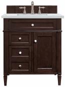 30 Inch Single Sink Mahogany Bathroom Vanity Quartz Top