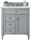 30 Inch Single Sink Urban Gray Bathroom Vanity Quartz