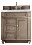 30 Inch Single Sink Walnut Bathroom Vanity Carrara Marble