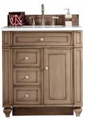 30 Inch Single Sink Walnut Bathroom Vanity White Zeus Quartz