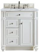 30 Inch Single Sink White Bathroom Vanity Carrara Marble