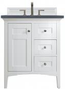 30 Inch Single Sink White Bathroom Vanity Charcoal Quartz