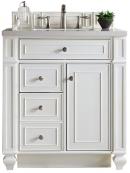 30 Inch Single Sink White Bathroom Vanity Pearl Quartz