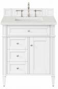 30 Inch Single Sink White Bathroom Vanity Quartz Top