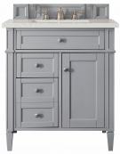 *30 Inch Urban Gray Single Sink Bathroom Vanity Quartz Top