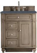 30 Inch Walnut Single Sink Bathroom Vanity Charcoal Quartz