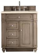 30 Inch Walnut Single Sink Bathroom Vanity Marfil Quartz