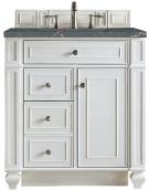 30 Inch White Single Bathroom Vanity Parisien Bleu Quartz