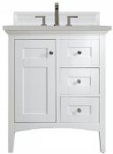 30 Inch White Single Sink Bathroom Vanity Serena Quartz