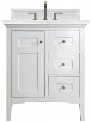 30 Inch Single Sink Bathroom Vanity in White with Choice of Top