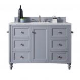 48 Inch Single Sink Bathroom Vanity in Gray with Electrical Component