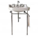 24 Inch Single Sink Bathroom Vanity Console with Chrome Finish Stand