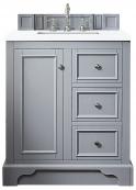 32 Inch Gray Single Sink Modern Bathroom Vanity White Quartz