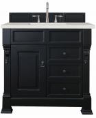 36 Inch Antique Black Single Sink Bathroom Vanity Quartz