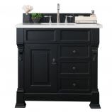 36 Inch Black Single Sink Bathroom Vanity Carrara Marble