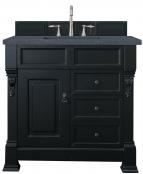 36 Inch Black Single Sink Bathroom Vanity Charcoal Quartz