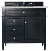 36 Inch Black Single Sink Bathroom Vanity Quartz