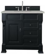 36 Inch Black Single Sink Bathroom Vanity Serena Quartz