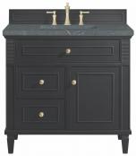 36 Inch Black Single Sink Bathroom Vanity with Quartz Top