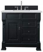 36 Inch Black Single Sink Traditional Bathroom Vanity Quartz