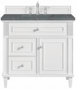 36 Inch Single White Bathroom Vanity with Quartz Top