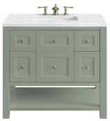 36 Inch Celadon Single Farmhouse Bathroom Vanity with Outlet