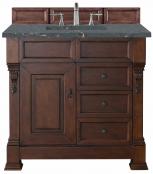 36 Inch Cherry Single Sink Bathroom Vanity Bleu Quartz