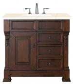 36 Inch Cherry Single Sink Bathroom Vanity Marfil Quartz