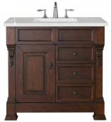 36 Inch Cherry Single Sink Bathroom Vanity Serena Quartz