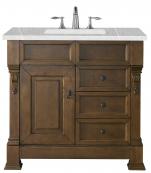 36 Inch Country Oak Single Sink Bath Vanity Serena Quartz