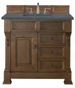 36 Inch Country Oak Single Sink Bathroom Vanity Bleu Quartz