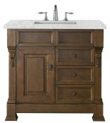 36 Inch Country Oak Single Sink Bathroom Vanity Pearl Quartz