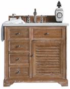 36 Inch Driftwood Single Sink Farmhouse Bath Vanity Quartz