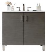 36 Inch Dual Mount Silver Oak Single Sink Bathroom Vanity