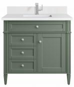 36 Inch Farmhouse Single Sink Bathroom Vanity White Quartz