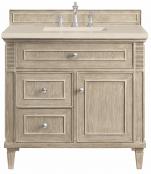 36 Inch Freestanding Whitewashed Oak Single Bathroom Vanity