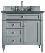 36 Inch Gray Single Sink Bathroom Vanity Charcoal Quartz