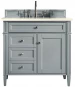 36 Inch Gray Single Sink Bathroom Vanity Marfil Quartz Top