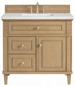 36 Inch Light Oak Single Sink Bathroom Vanity Quartz Top