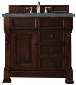 36 Inch Mahogany Single Sink Bathroom Vanity Bleu Quartz