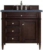 36 Inch Mahogany Single Sink Bathroom Vanity Charcoal Quartz