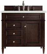 36 Inch Mahogany Single Sink Bathroom Vanity Quartz